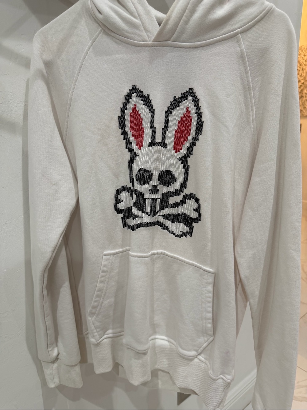 Men Psycho Bunny White Hoodie with Navy Label